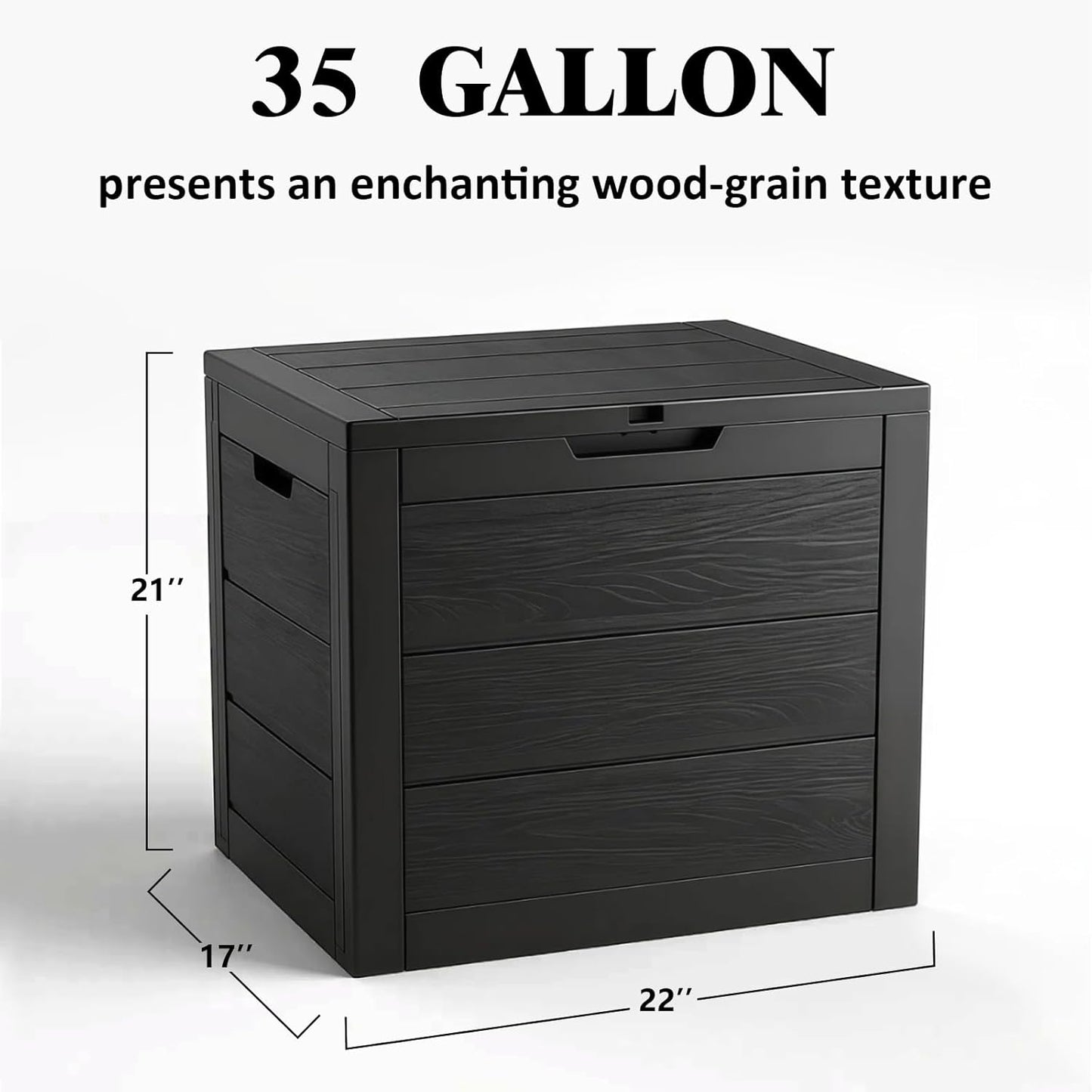 Skiennix 35 Gallon Outdoor Storage Box - Waterproof Resin Deck Box for Cushions & Tools