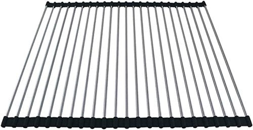 Ahyuan Roll-Up Dish Drying Rack - Portable Over-The-Sink Drainer | Foldable Design, Black 20.5''x16.9''