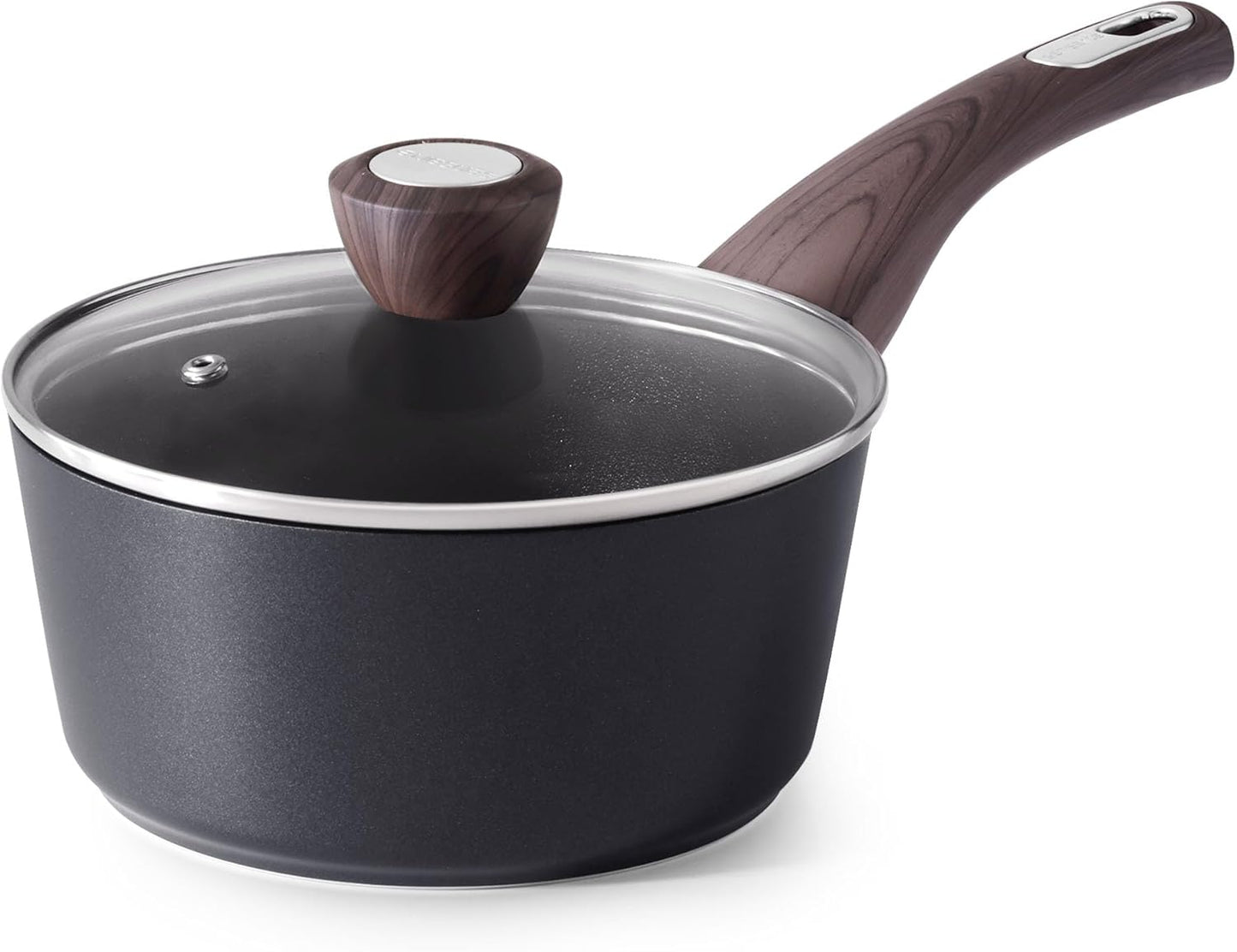SENSARTE Nonstick Saucepan - 2.0 Quart Cooking Pot with Lid & Stay Cool Handle | PFOA Free, Induction Compatible