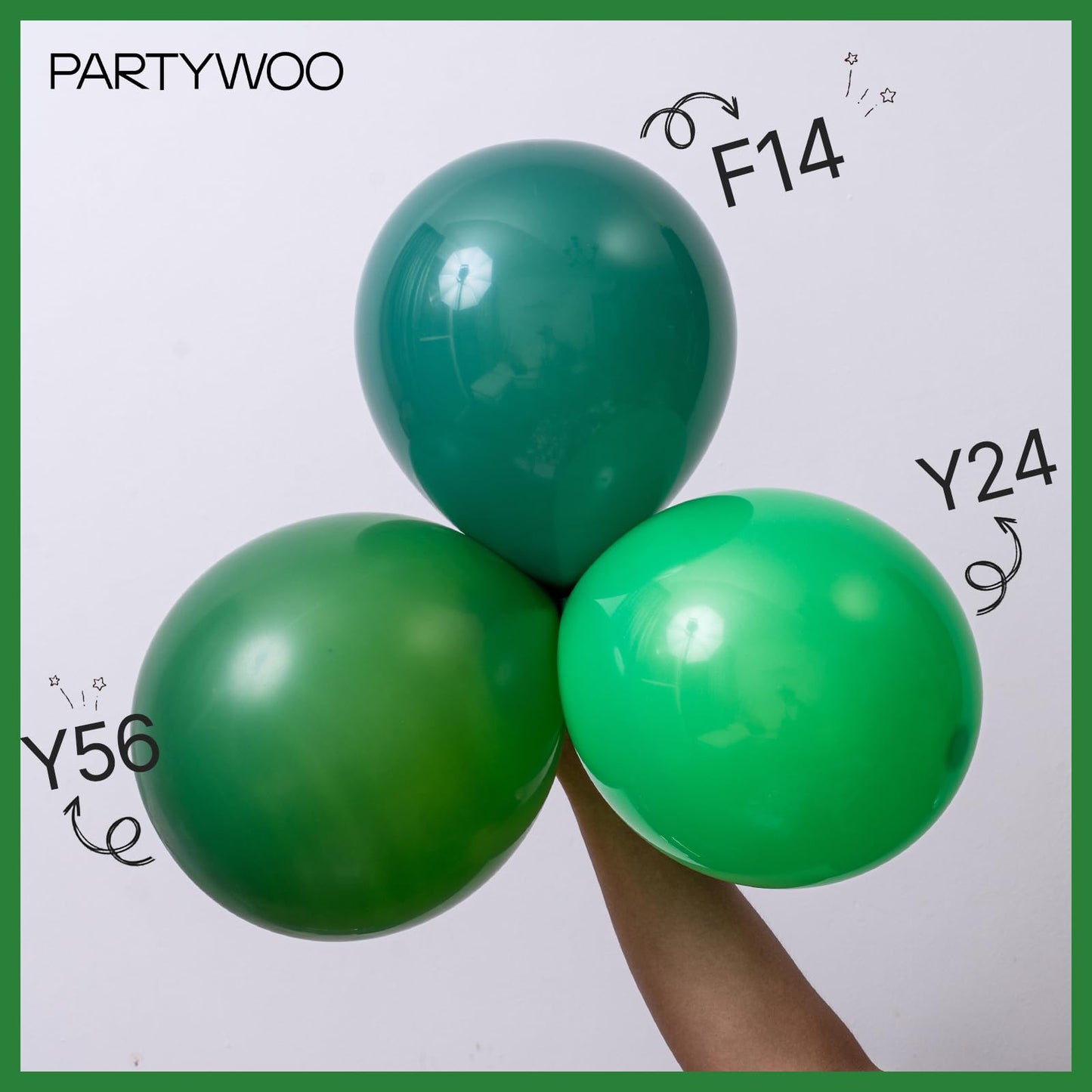 PartyWoo Dark Green Balloons 100 pcs Different Sizes of 36 18 12 10 5 Inch Hunter Emerald Forest Green Balloon Arch Kit Garland for Graduation Christmas Jungle Birthday Party Decorations Green-Y56