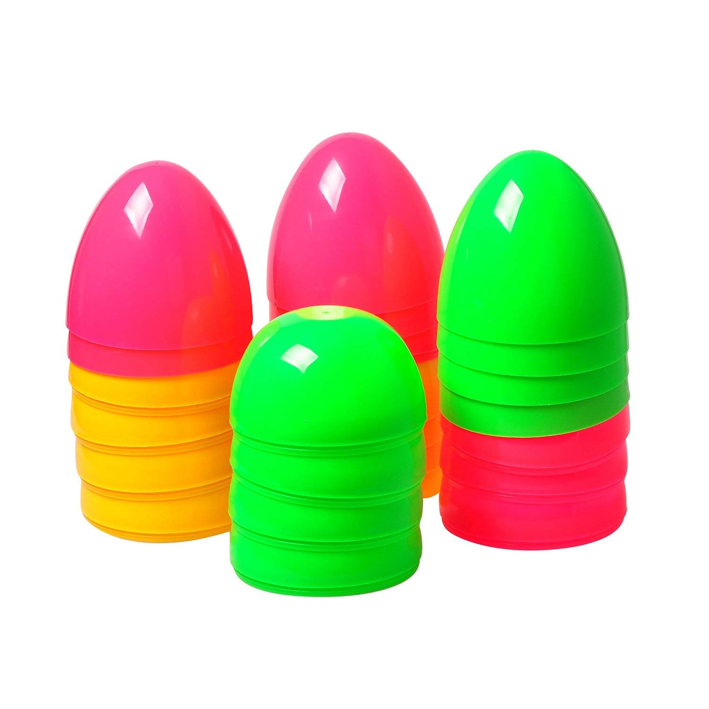 24 Fillable Plastic Easter Egg Hunt Party Supply Pack - 3" Assorted Color Plastic Eggs