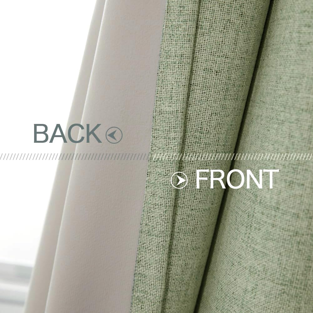 MIULEE Blackout Curtains - 100% Thermal Insulated Sage Green Drapes | 52x120 Inch (2 Panels)