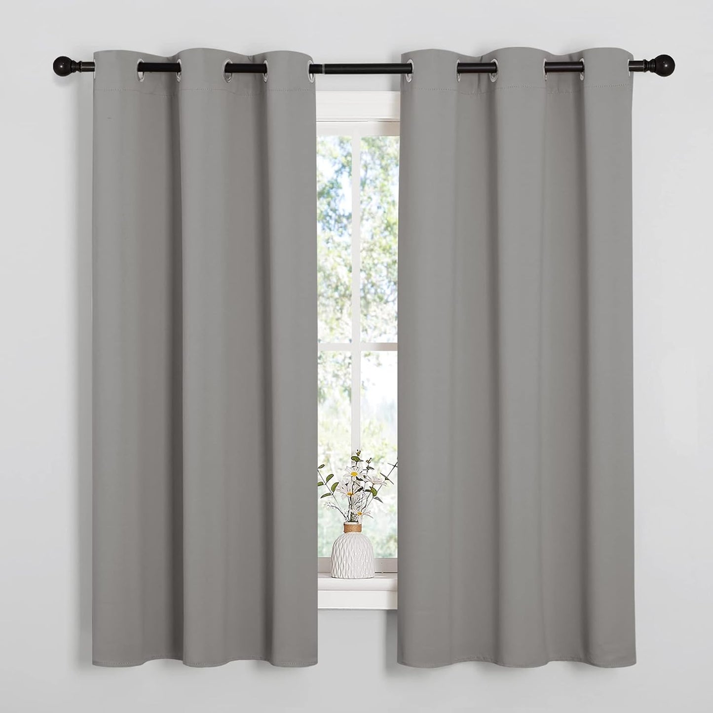 NICETOWN Blackout Curtains - Thermal Insulated Grommet Top Drapes | Sand Color, 42 x 63 Inches, 1 Pair