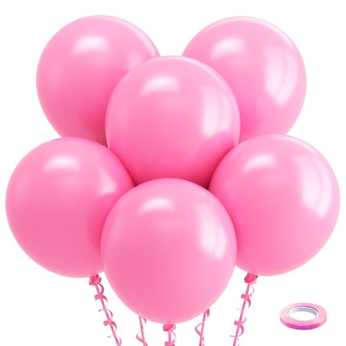 Bezente Pink Balloons 18 Inch - 30 Pack Large Thick Pink Balloons Big Round Pink Latex Balloons for Birthday Bridal Shower Gender Reveal Wedding Party Decorations