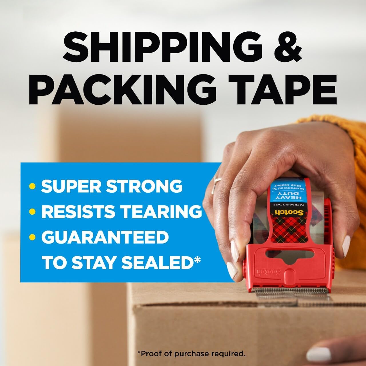 Scotch Heavy Duty Packaging Tape - Clear, 2 Inches x 800 Inches | 2 Count for Secure Sealing