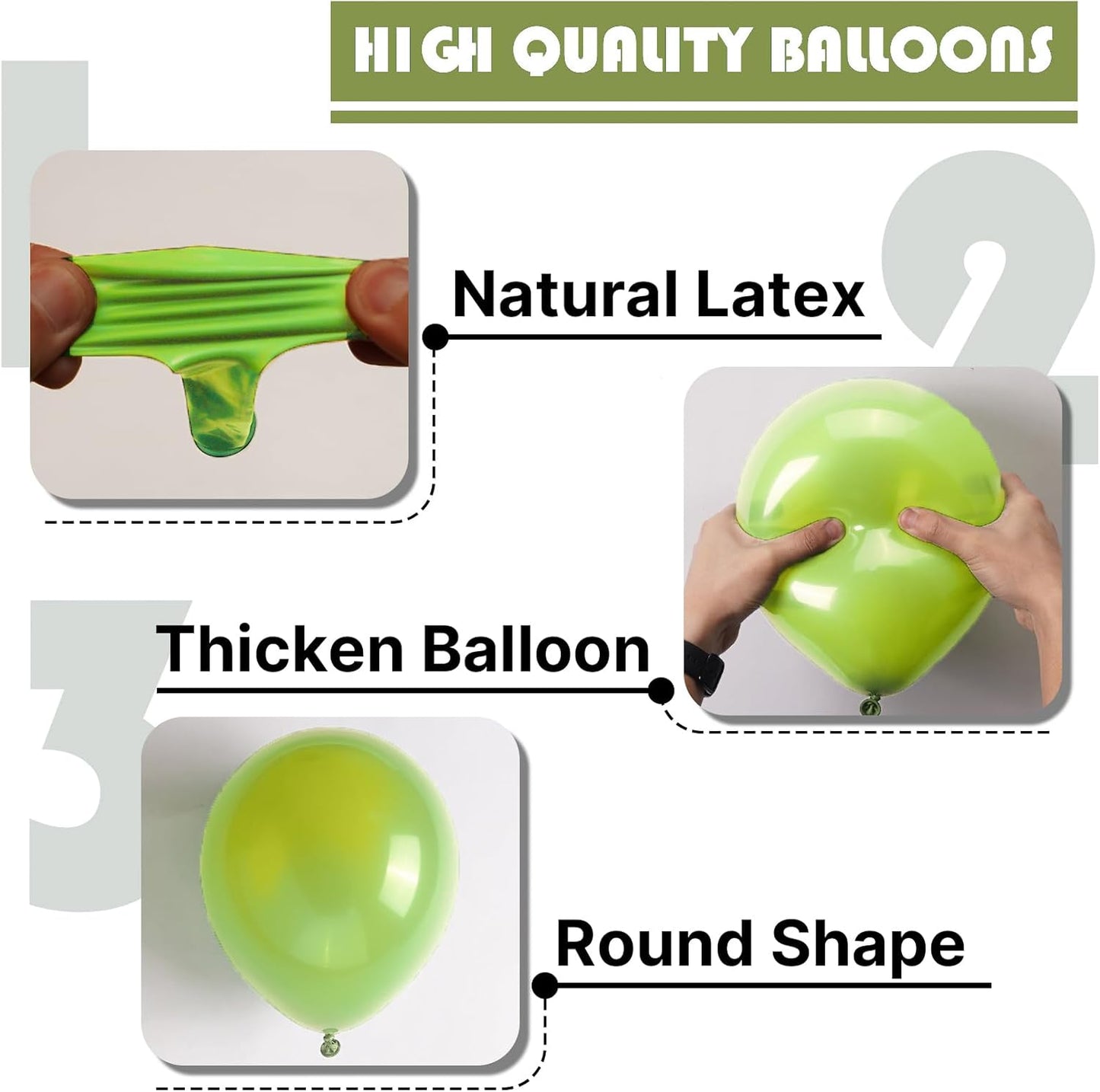 PartyWoo Lime Green Balloons - 120-Piece Latex Balloon Arch Kit for Weddings & Birthdays | Various Sizes