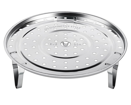 DS. DISTINCTIVE STYLE Steamer Rack 304 Stainless Steel Steaming Rack Steam Tray with Removable Legs for Instant Pressure Cooker Multi-functional Steamer Basket (Silver - 22cm)