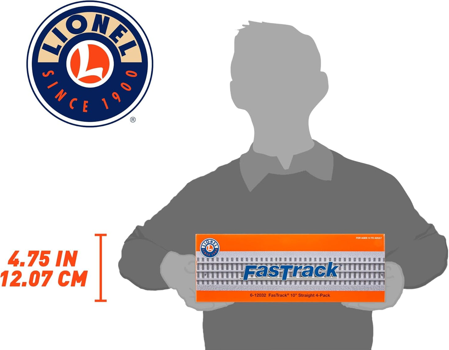 Lionel FasTrack 10” Straight Track - Electric O Gauge Set (Pack of 4) for Model Trains