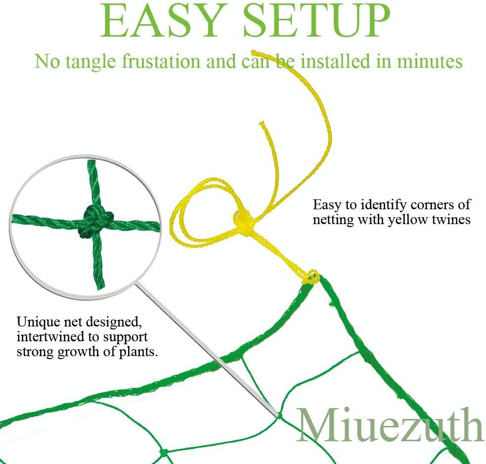 Trellis Netting - Heavy Duty Garden Trellis for Climbing Plants, Cucumber & Tomato - 8.2' x 6.6' Ft
