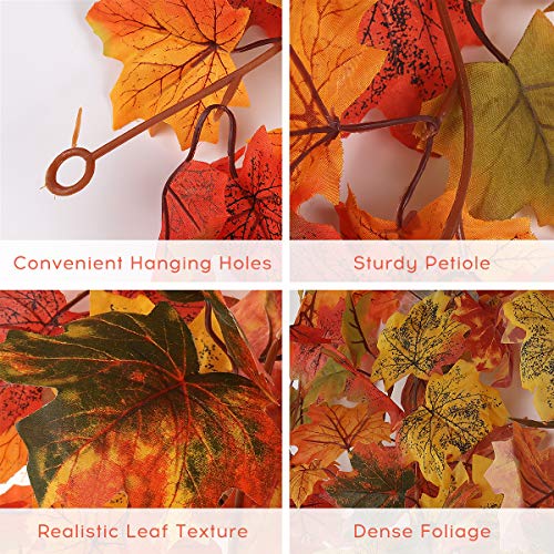 Fall Maple Garland 2 Pack Autumn Hanging Leaves Vines for Decor