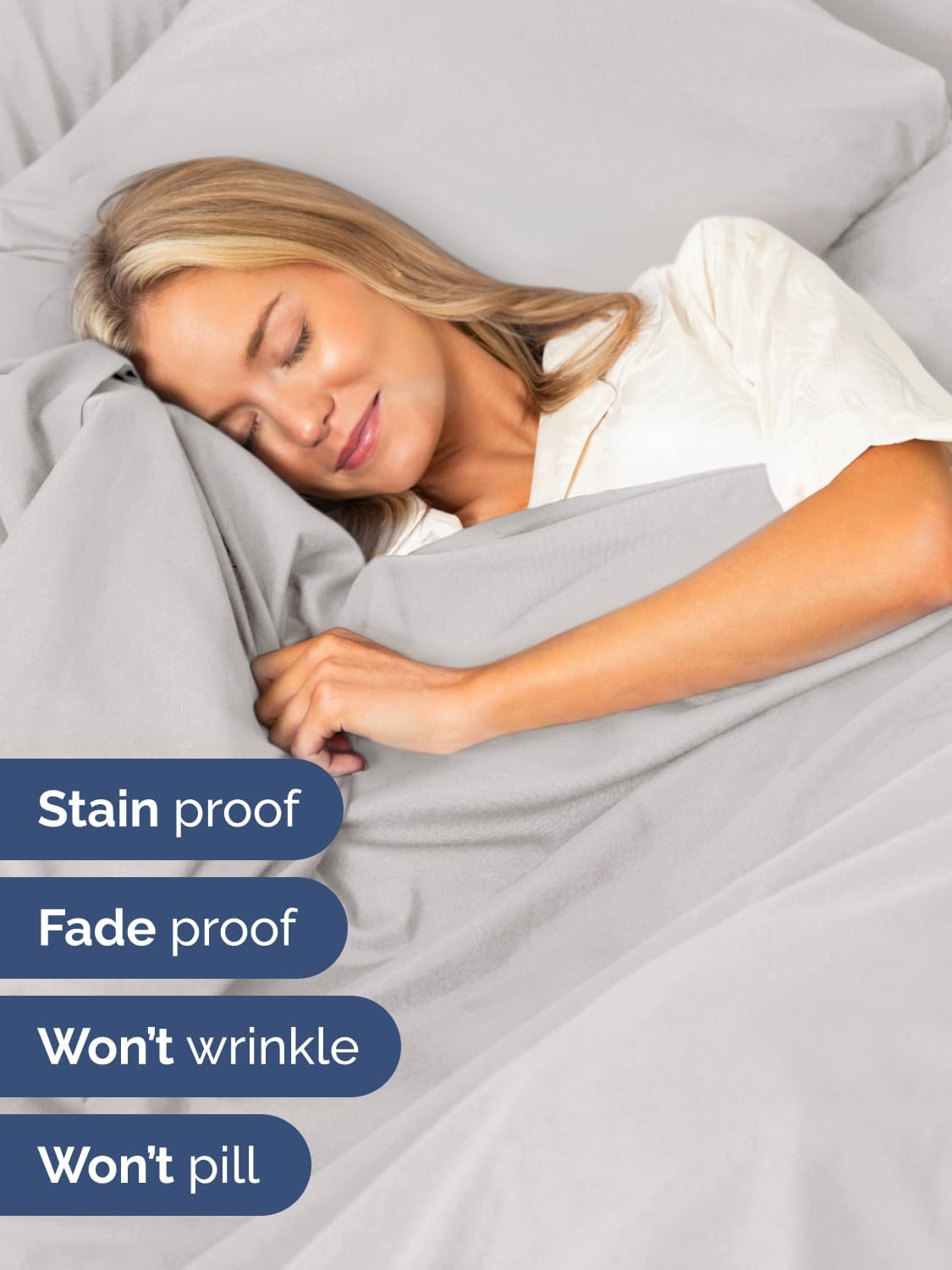 Skiennix Extra Deep Split King Sheet Set - 7 Piece Breathable Cooling Bedding - Soft Wrinkle-Free French Grey