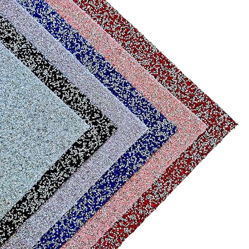 Meishu 8PCS/Set Silver Glitter Rhinestone Table Mat, 12x18 inch