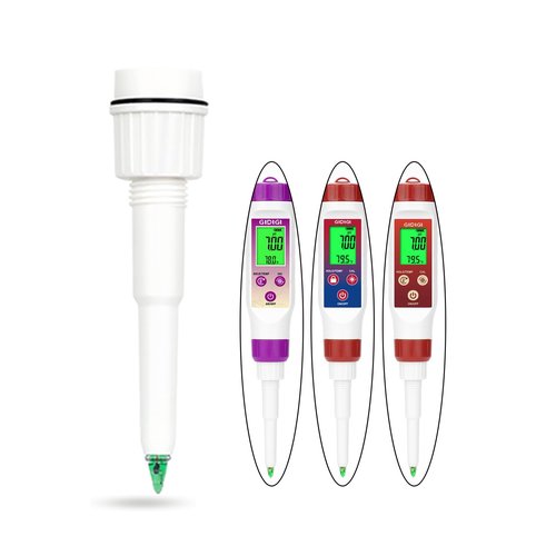 Food pH Meter Replacement Probe 2 in 1 pH Temperature Tester Spear Tip pH Sensor Easily Penetrate Solid and Semi-Solid Samples, Also Suitable for Water