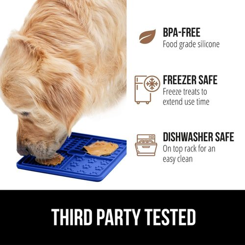 GORILLA GRIP Silicone Lick Mat for Dogs | BPA-Free, Suction Cups, Dishwasher Safe | 2-Pack in Royal Blue & Green