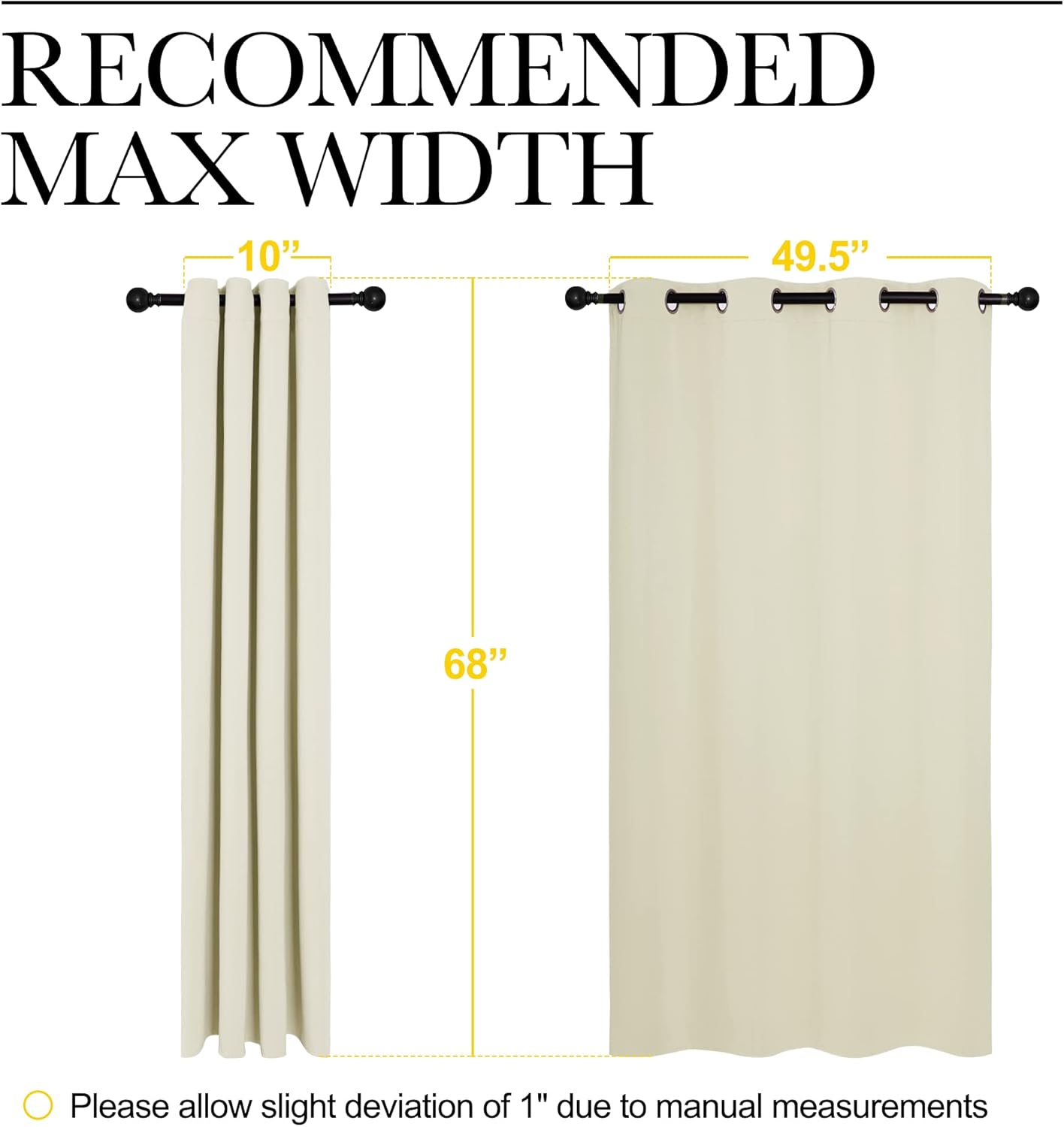 NICETOWN Room Darkening Curtain Panels - Thermal Insulated Grommet Drapes for Windows | Beige, 2 Panels, 55x68 Inches