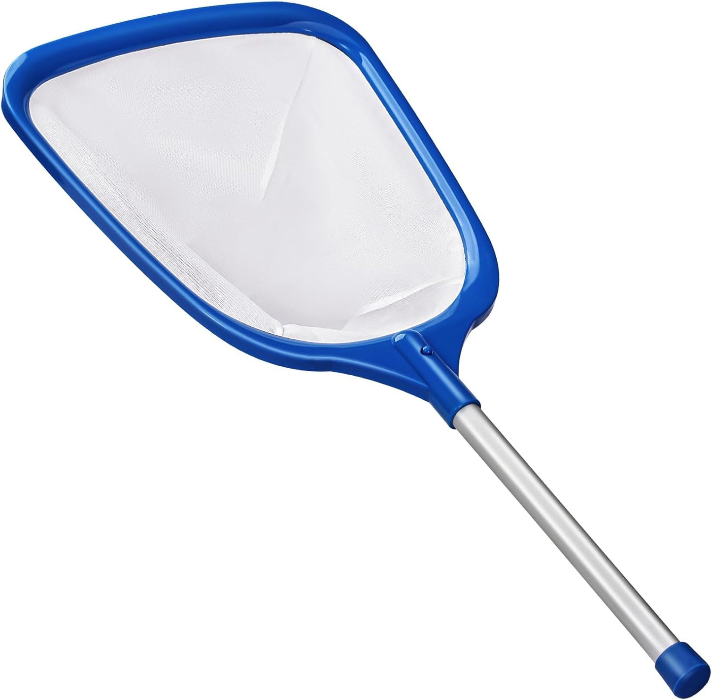 Skiennix Pool Skimmer Net - Professional Leaf Rake Cleaning Tool with Fine Nylon Mesh Bag - Blue & White