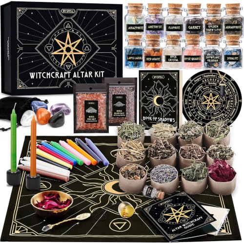 Large Witchcraft Kit - 77 PCS Altar Spell Set - Witchy Gifts & Supplies - Variation of 77PCS Altar Witchcraft Kit