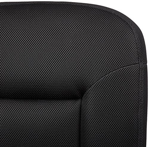 Adjustable Black Fabric Office Desk Chair with 360° Swivel & Casters