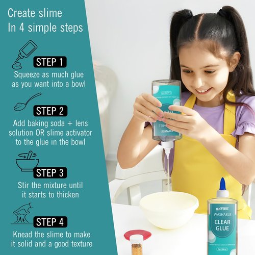 Clear Glue, Washable Liquid Glue 9 Ounces, 2 Count – Slime Glues, Art Crafts, for Home and School Glues, Dries Clear, Non-Toxic