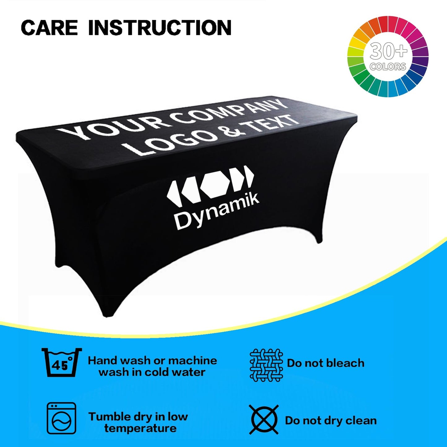 Ddrihles Custom Table Cloth with Business Logo Text Photo,Personalized 4/5/6/8 FT Stretch Table Cloths,Custom Table Cloth for Events Birthday Party Wedding Decor (4FT)