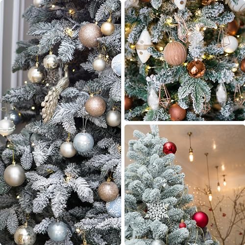 30 Pcs Frosted Artificial Pine Branches Christmas Snowy Greenery for DIY Holiday Decor