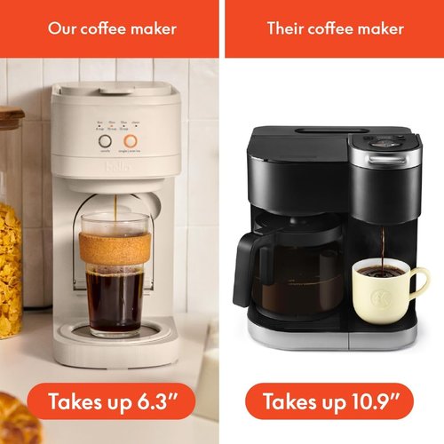 BELLA VersaBrew 2-in-1 Coffee Maker - K-Cup Compatible, Brew 3 Sizes, Iced Coffee Function, 60oz Tank