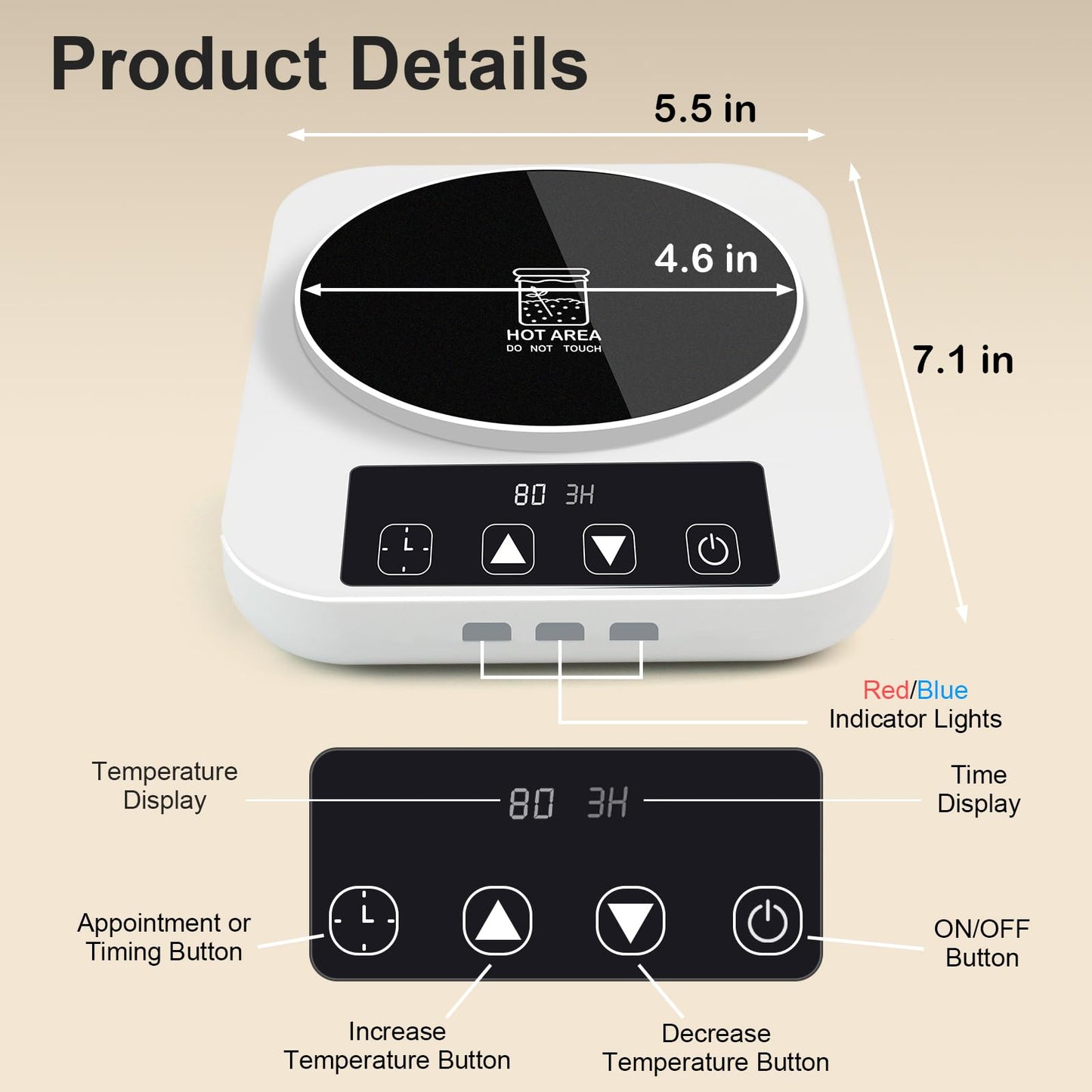 Sourdough Starter Warmer with Glass Dome, 1°F Precise Temperature Control from 70 to 100°F, 0-12H Timer Auto Warming ON/Off, Sour Dough Heating Mat and Glass Cover Set for Baking Fermentation