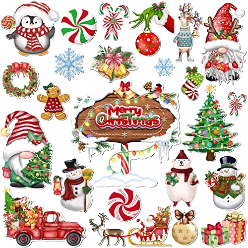 WHYMEO Christmas Refrigerator Magnets Set – 22Pcs Seasonal Door Decals