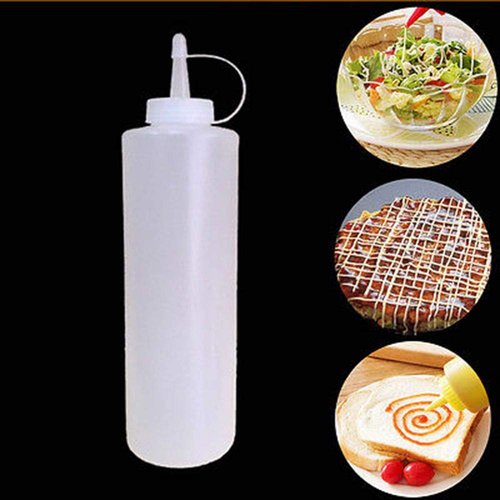EORTA 3 Pack Plastic Condiment Squeeze Bottles with Tip Caps, 32oz Large Squeeze Bottle for Sauce Ketchup Mustard Olive Oil, White
