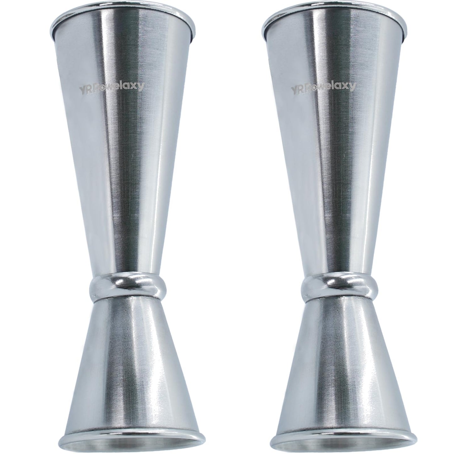 YR Rowelaxy cocktail jigger，double-sided jigs made of stainless steel, 2 oz & 1 oz （2PCS） Precise Bartender Tool for Cocktail Shaker Sets,jigger for bartending, Home Bars & Mixology