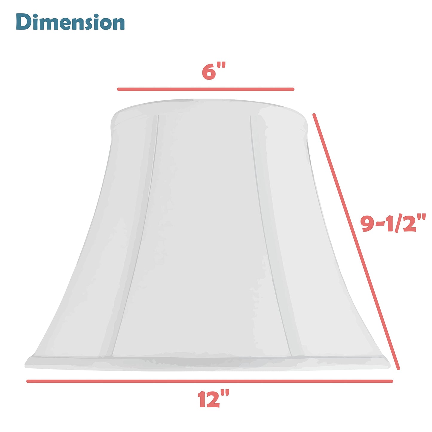 Aspen Creative 34008A Transitional Scallop Bell Shape Spider Construction Lamp Shade in Taupe, 12" wide (6" x 12" x 9 1/2")