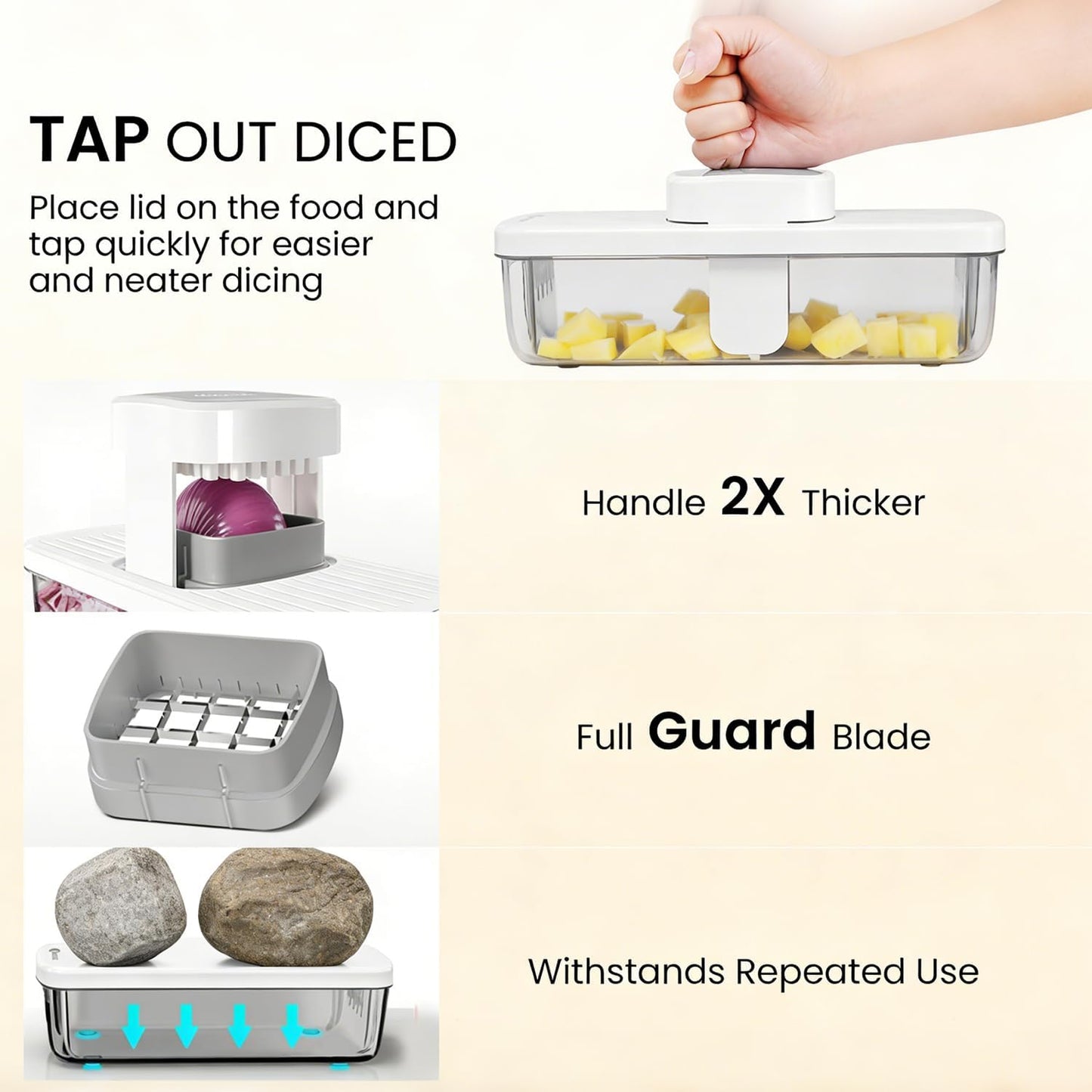 Skiennix 8-in-1 Vegetable Chopper Mandoline Slicer - 8 Blades for Easy Onion, Veggie & Fruit Cutting