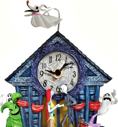 Bradford Exchange | Tim Burton's Nightmare Before Christmas Wall Clock - 30th Anniversary, LED Lights, 11-Inch