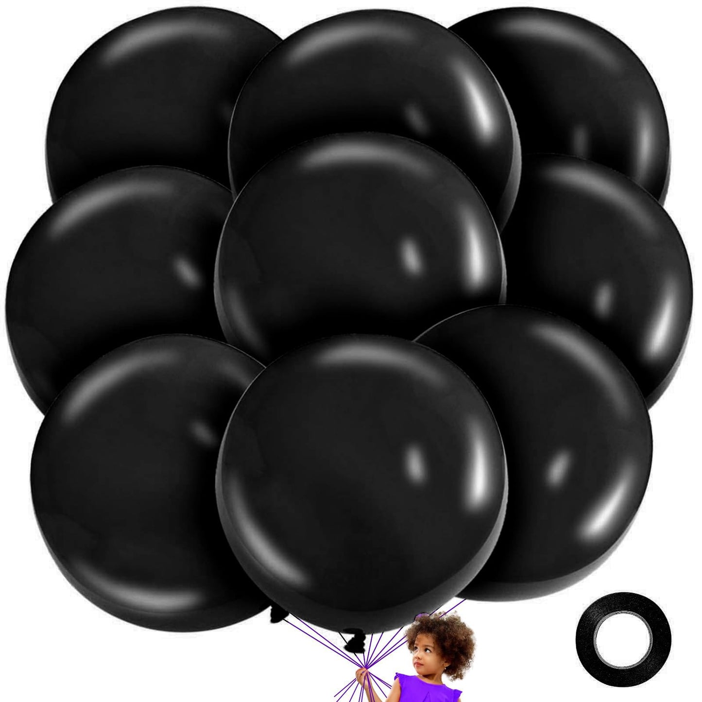 LEEZZIZZ 36 Inch Giant Balloons, 9 Pcs Jumbo Large Latex Balloons Bluk for Kid's Party Wedding Birthday Supply Decorations.