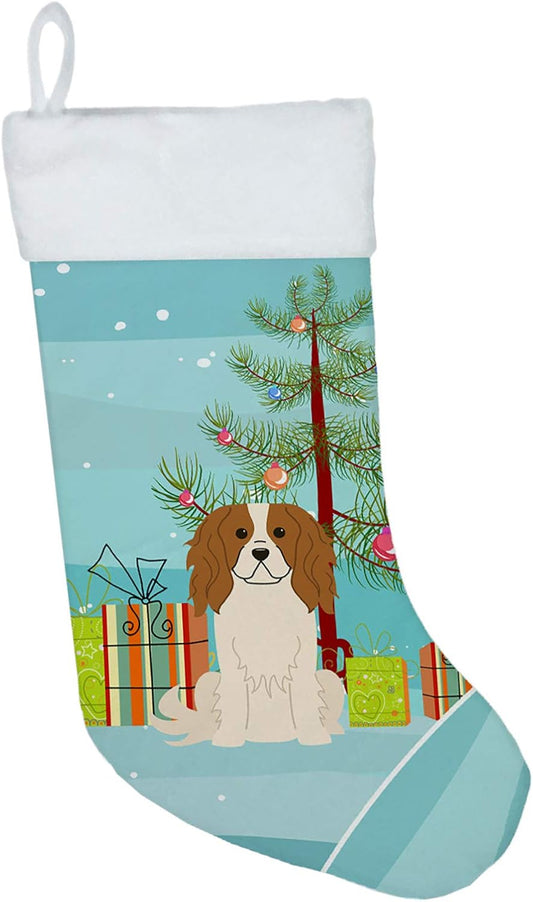 Merry Christmas Tree Dogue de Bordeaux Stocking - Festive Fireplace Decor for Holidays