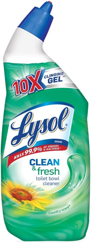 Lysol Toilet Bowl Cleaner - Cling Gel Formula with Country Scent | 24-Ounce Size
