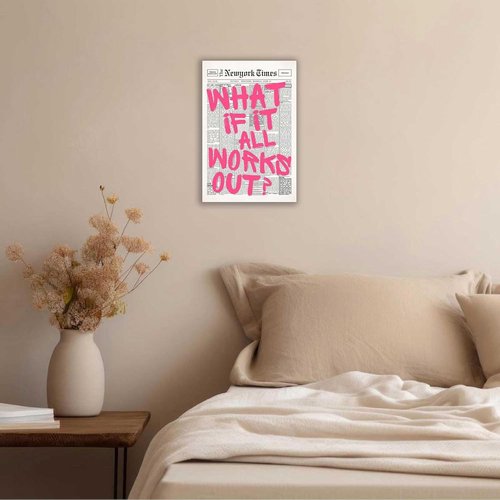 Drimiler Retro Newspaper Poster - Positive Affirmation Canvas Wall Art | Minimalist 8x12in Framed Decor