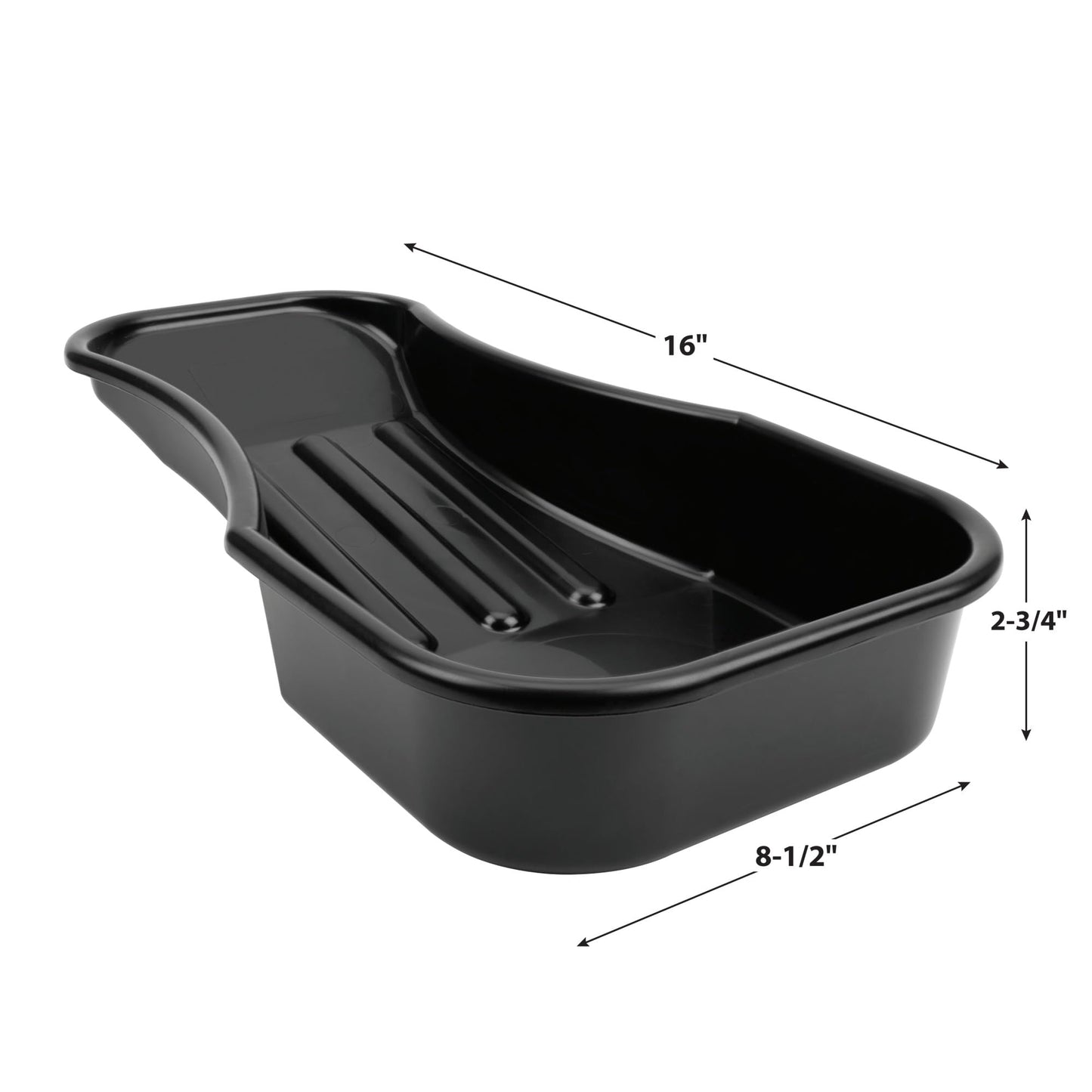 Performance Tool W4073 Heavy Duty 2.8 Quart Oil Drain Pan with Splash Guard and Tapered Spout for Lawn Equipment and Motorcycles