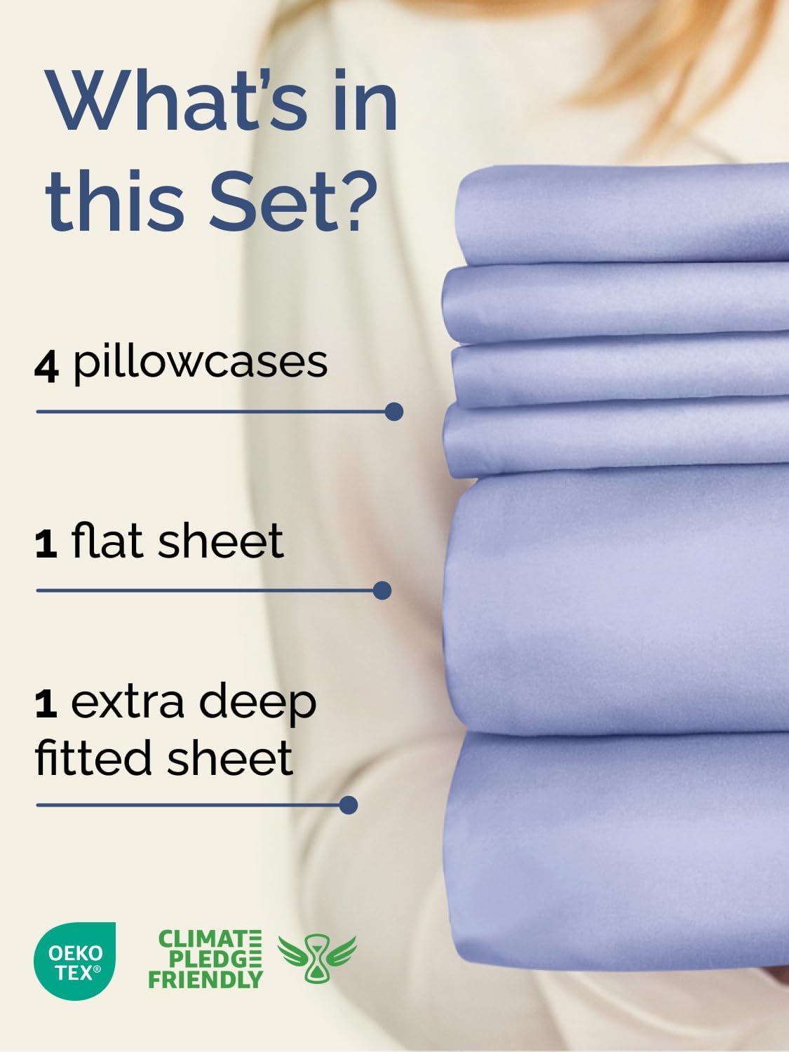 Skiennix Extra Deep Cal King Sheet Set | 6-Piece Breathable Cooling Bedding - Soft, Wrinkle-Free Lavender