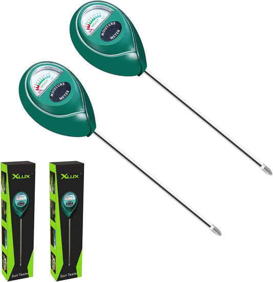 XLUX Soil Moisture Sensor Meter - Battery-Free Hygrometer for Gardening & Farming | 2-Pack