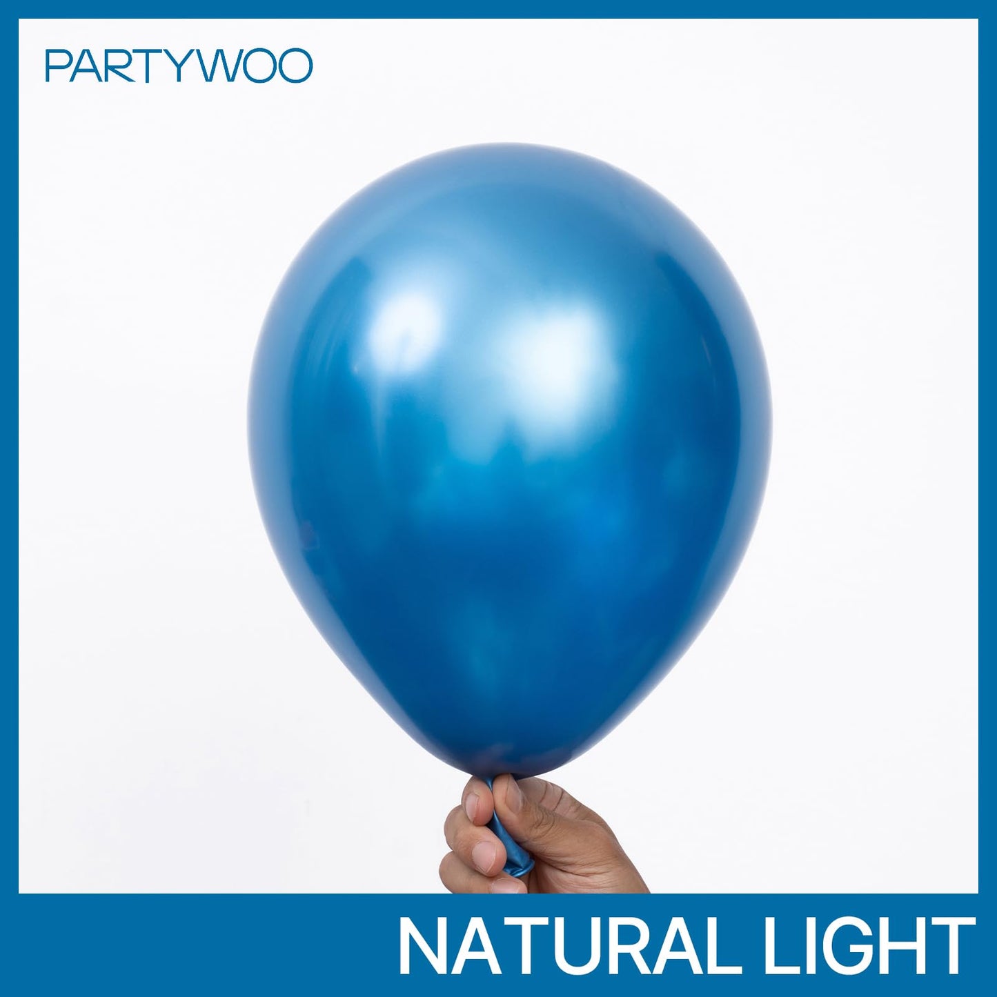 PartyWoo Metallic Blue Balloons 140pcs Different Sizes of 18 12 10 5 Inch Chrome Blue Latex Balloons for Graduation Wedding Baby Shower Wedding Bachelorette Birthday Party Decorations Blue-G106