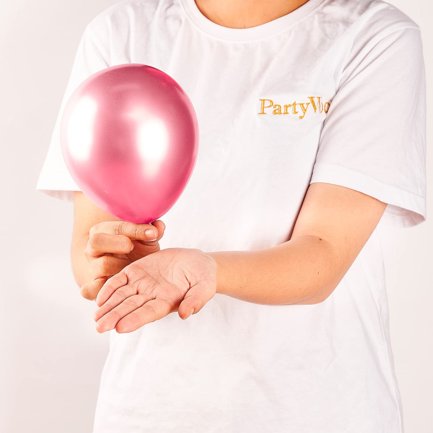 PartyWoo Metallic Dark Pink Balloons, 50 pcs 5 Inch Pink Metallic Balloons, Metallic Pink Balloons for Balloon Garland or Balloon Arch as Birthday Party Decorations, Wedding Decorations, Pink-G104
