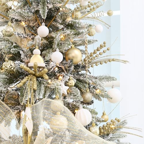 Sea Team Assorted Size Christmas Ball Ornaments 70-Pack Gold Multi-Size 1.18-1.97 inch