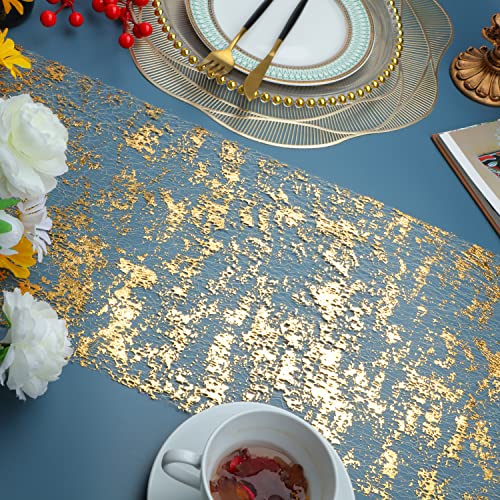 Snowkingdom Gold 32FT Sequin Glitter Table Runner for Weddings Parties & Events