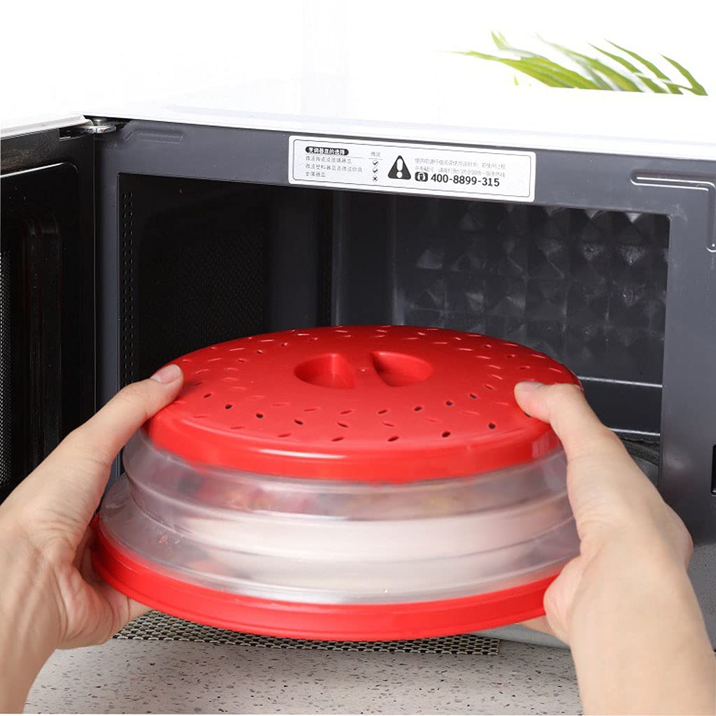 Collapsible Microwave Splatter Cover, Microwave Plate Cover With Steam Vent(12.3 IN,gray)