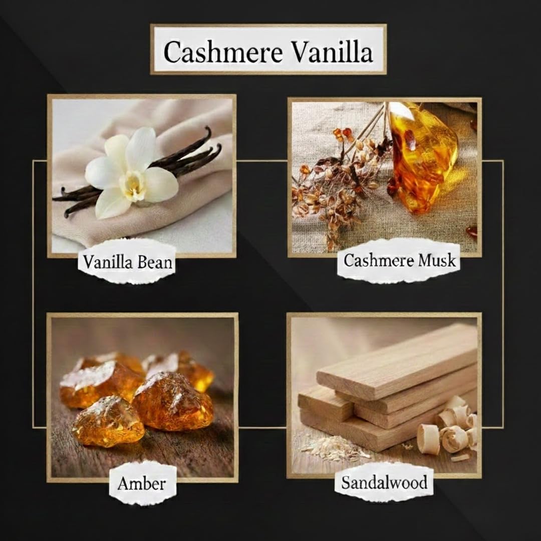 Smell Good Stuff Black Reed Diffuser - Premium Cashmere Vanilla Scent | Long-Lasting 5 oz Oil Set for Home & Office