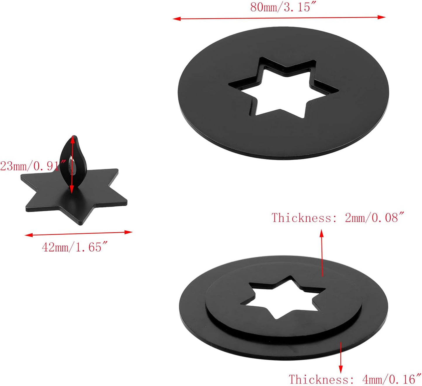 Skiennix Black Candle Jar Topper - Stainless Steel Star Covers for 3.15" Round Scented Candles | Ideal for Spa & Meditation