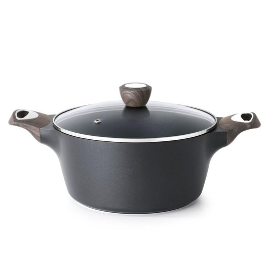 SENSARTE Nonstick Stock Pot with Lid, 2.6/4.5/6.6/8.5 QT Soup Pot Casserole Pot, Healthy Pasta Pot, Large Deep Cooking Pot, Big Sauce Pot Stew Pot, Induction Compatible, PFOA PFOS APEO Free, Black