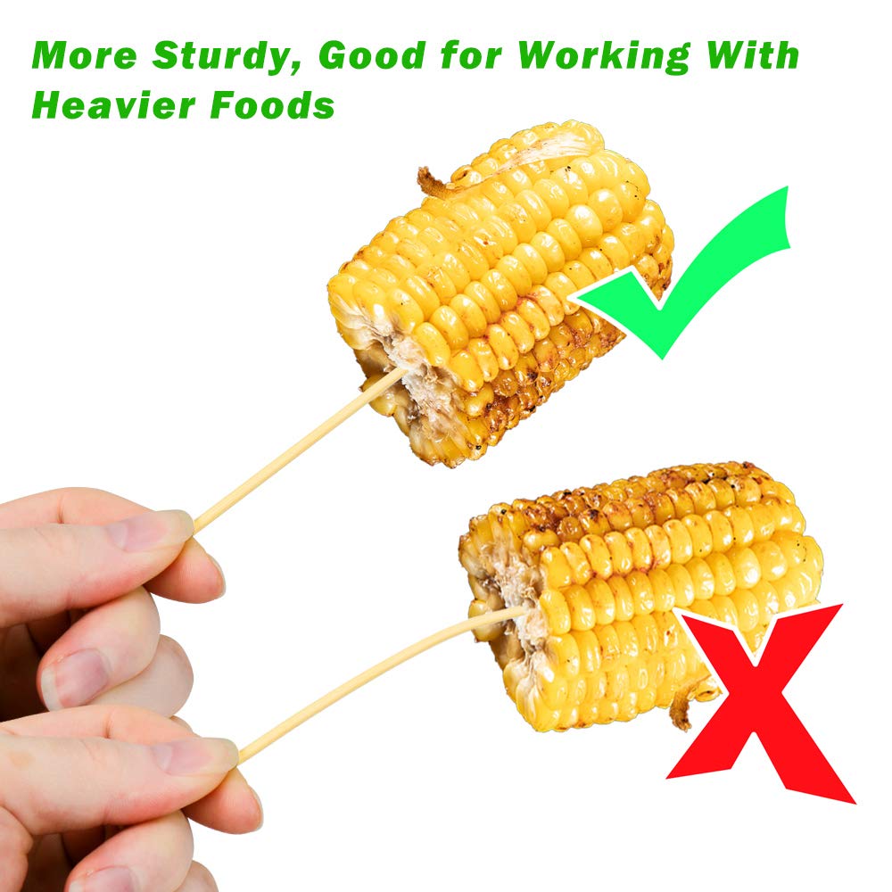 Hysagtek 400 Pcs Wood Skewers 6 Inch Bamboo Skewers Fruit Skewers Chocolate Fountain Sticks Fondue Sticks for Appetizer, BBQ, Cocktail, Kabob, Chocolate Fountain, Barbecue, Party