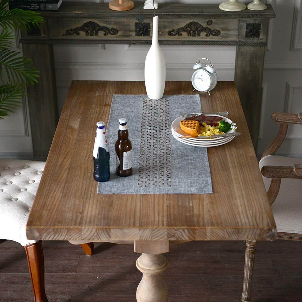 ARTABLE Rectangle Table Runners Fabric Home Garden Table Runner with Well-Trimmed Edge for Picnics Indoor and Outdoor Dining Holiday Long Tables (Gray, 16 x 36 Inch)